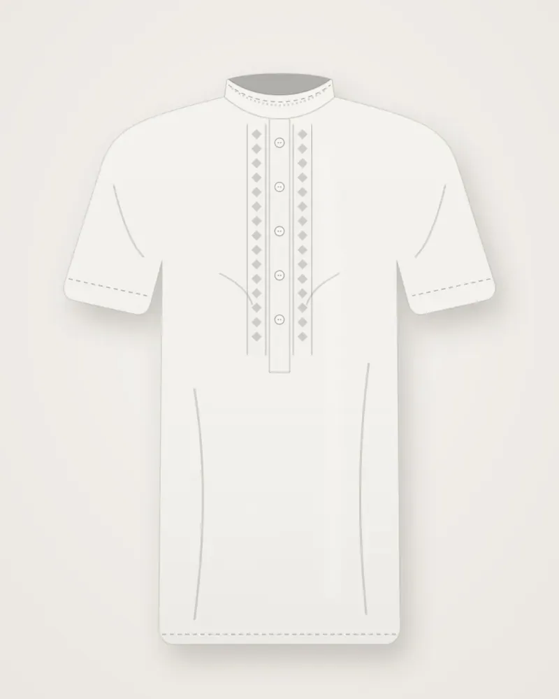 Koko Linen Lengan Pendek, Putih