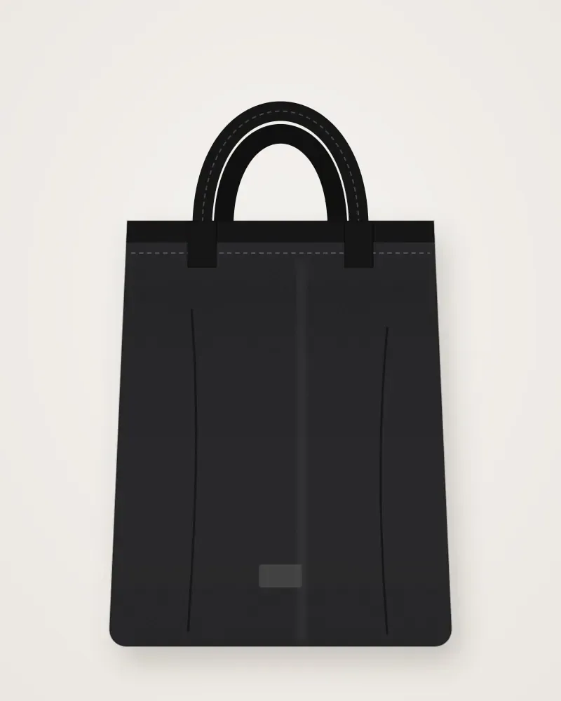 Tas Tote Kanvas, Hitam