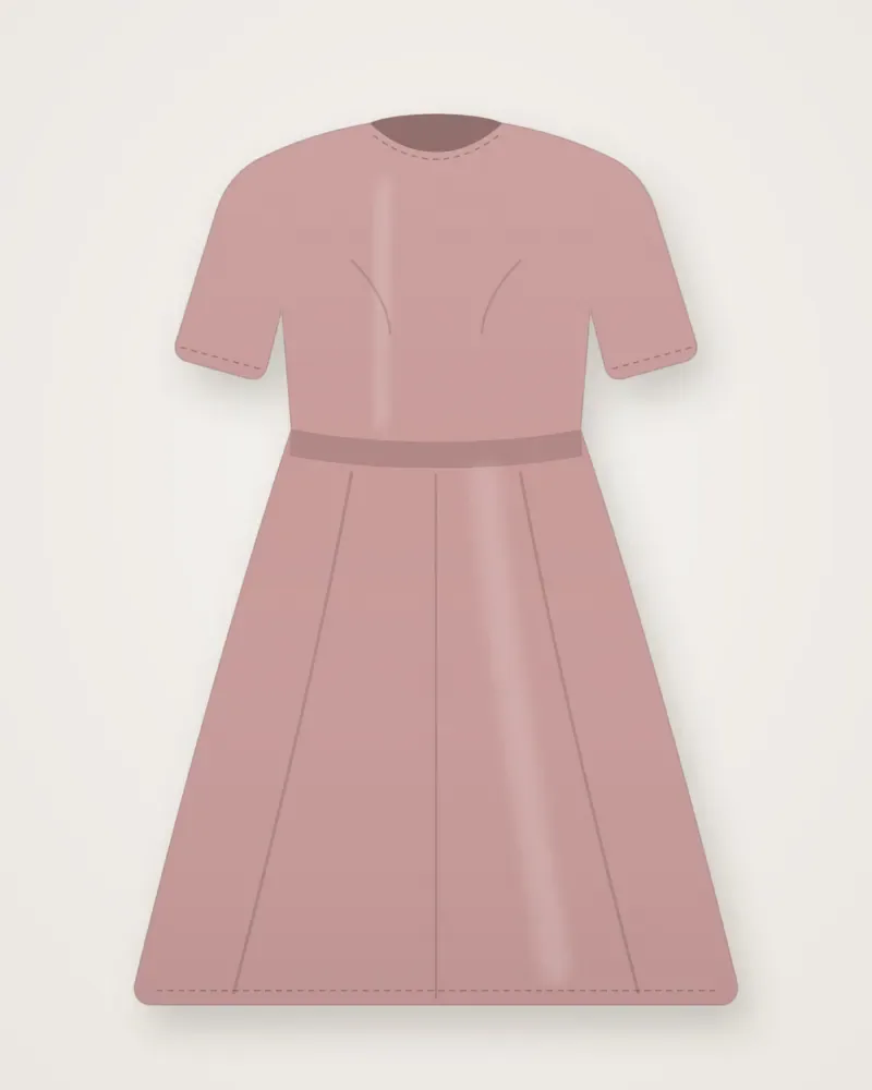 Dress Midi Harian, Dusty pink