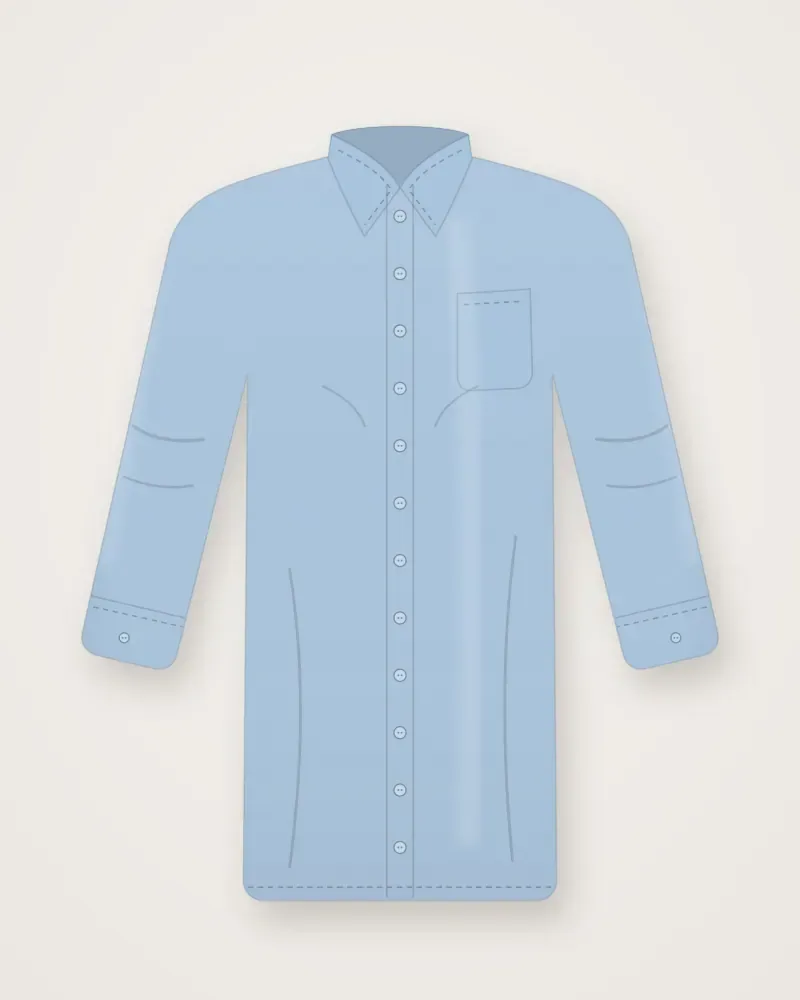 Kemeja Oversize, Biru muda