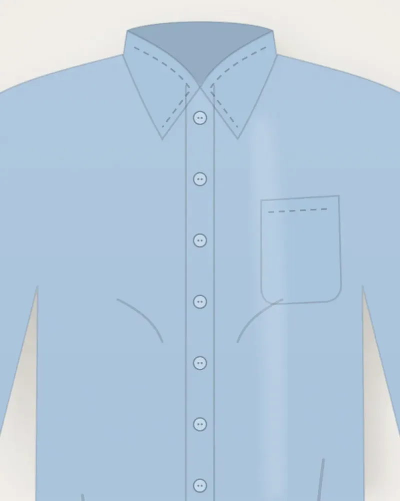 Kemeja Oversize, Biru muda, tampak dekat